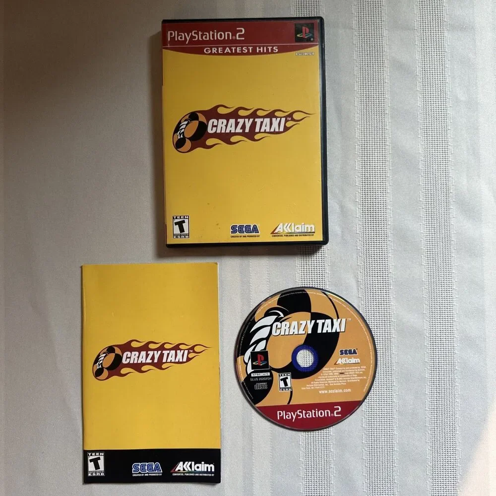 Crazy Taxi (Sony PlayStation 2 PS2, 2002) Greatest Hits Complete CIB w/ Reg
